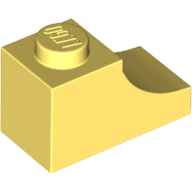 Lego Brick Curved 2 x 1 with Inverted Cutout / Bright Light Yellow