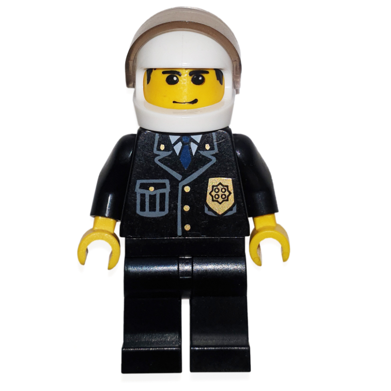 Lego Police - Black Jacket, Black Legs, White Helmet