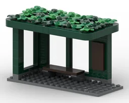 Charming little bus stop with green roof