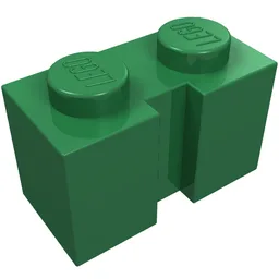 Brick Special 1 x 2 with Groove / Green