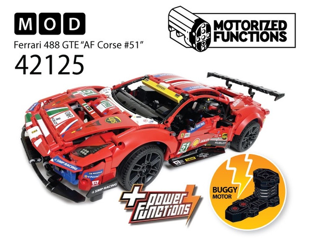 Lego 42125 페라리 488 GTE RC MOD for Buggy Motors