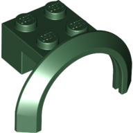 Lego Wheel Arch, Mudguard 4 x 2 1/2 x 2 with 2 x 2 Plate / Dark Green