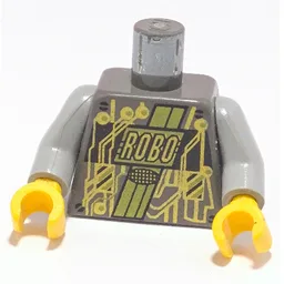 Torso Gold Circuitry Print (Roboforce), Light Gray Arms, Yellow Hands / Dark Gray
