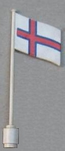 Lego Flag on Flagpole, Wave with Faroe Pattern