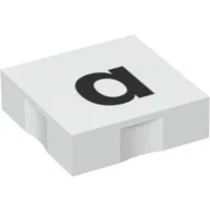 Duplo Tile 2 x 2 with Lowercase 'a' Print