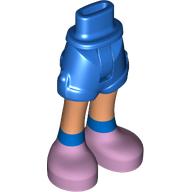 Lego Minidoll Hips and Shorts with Nougat Legs, Blue Socks, Lavender Shoes print / Blue