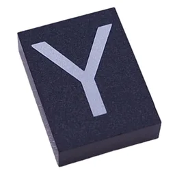 Modulex Tile 3 x 4 with White 'Y' Print, without Internal Supports / Modulex Tile Blue