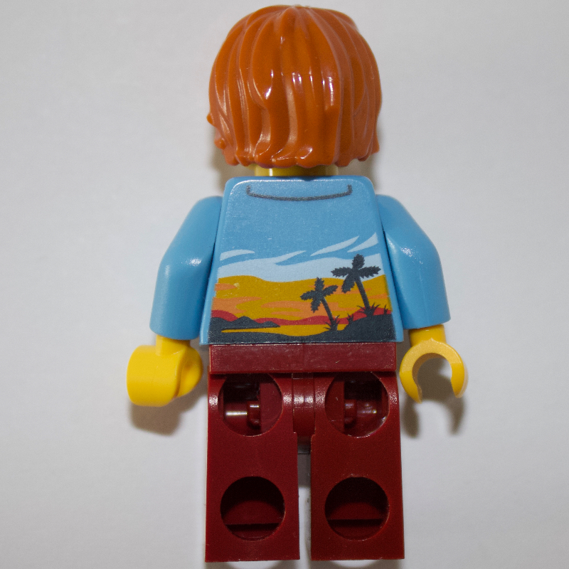 Lego Medium Blue Torso, Dark Red Legs, Dark Orange Hair