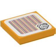 Tile 2 x 2 with Eep Cheep and Barcode Print (Sticker) / Bright Light Orange