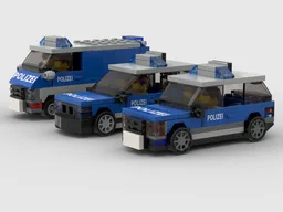 Police fleet (Audi, BMW, VW) [minifigure scale]
