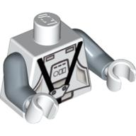 Lego Torso Clone Pilot Print, Sand Blue Arms, White Hands / White