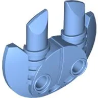 Large Figure Shield 5 x 5 with Dual Round Prongs / Medium Blue