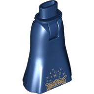 Lego Minidoll Hips and Full Length Skirt with Gold Starburst and Knotwork Print / Dark Blue