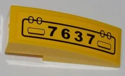 Slope, Curved 3 x 1 with Hatch and '7637' Pattern Model Right Side (Sticker) - Set 7637