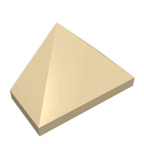 Lego Brick Sloped 45° 2 x 1 Triple with Ovoid Bottom Pin / Tan