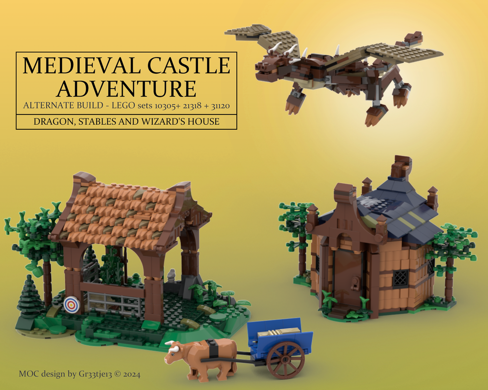Lego Medieval Castle Adventure - Dragon, Stables and Wizard's House