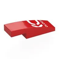 Brick Curved 3 x 1 x 2/3 with White Letter Fragments, 'OLOGY' Print