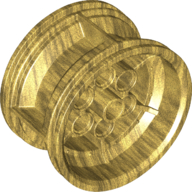 Lego Wheel 43.2 x 26 Technic Racing Small with 6 Pinholes / Pearl Gold