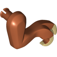 Lego Animal Body Part, Dinosaur, Tyrannosaurus Rex Arm / Leg, Right, Small, Tan Claws Print / Dark Orange