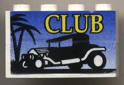 Stickered Assembly 4 x 1 x 2 with 'CLUB' Hot Rod Logo Pattern (Sticker) - Set 6561