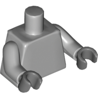 Lego Torso, Light Bluish Gray Arms, Dark Bluish Gray Hands [Plain] / Light Bluish Gray