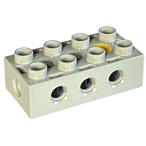 Lego Duplo Toolo Brick 2 x 4 with Holes on Sides and Top and 1 Screw in Top / Light Gray