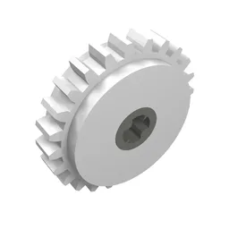 Technic Gear 24 Tooth Clutch with Dark Gray or Light Gray Center / White