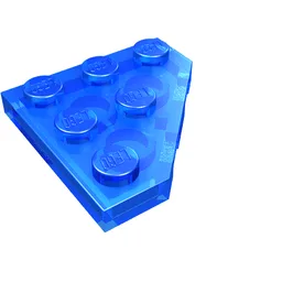 Wedge Plate 3 x 3 Cut Corner / Trans-Dark Blue