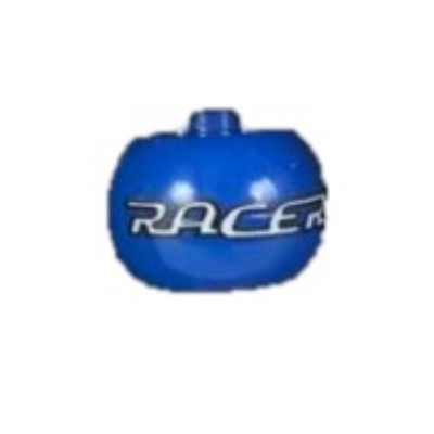 Lego Pen Bead, Round Orb with 'RACERS' Print / Blue