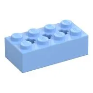 Brick Special 2 x 4 with 3 Axle Holes / Bright Light Blue