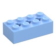 Lego Brick Special 2 x 4 with 3 Axle Holes / Bright Light Blue