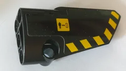 Technic, Panel Fairing # 4 Small Smooth Long, Side B with Warning Sign and Black and Yellow Danger Stripes Pattern (Sticker) - Set 42082