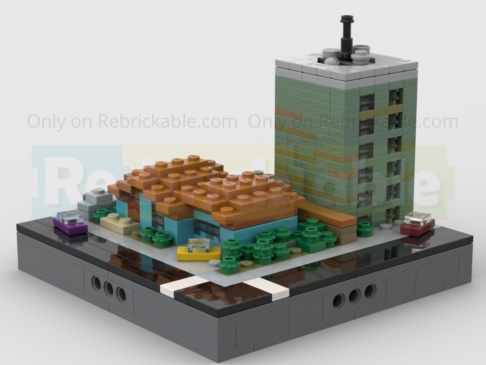 Lego Micropolis - Suburban House And Apartment Building.