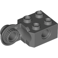 Lego Technic Brick Special 2 x 2 with Pin Hole, Rotation Joint Ball Half [Vertical Side] / Dark Bluish Gray