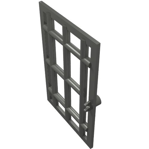 Lego Door 1 x 6 x 7 Barred / Dark Bluish Gray