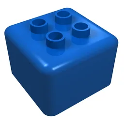 Primo Brick 1 x 1 x 1 with Four Duplo Studs / Blue