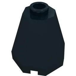 Cone 2 x 2 x 1 2/3 Octagonal, Open Stud / Black