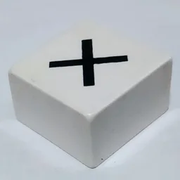 Duplo Tile 2 x 2 x 1 with Multiplication Sign 'x' Print / White