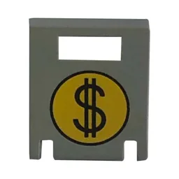 Box 2 x 2 x 2 Door with Slot and Round Money Bag Print / Light Gray