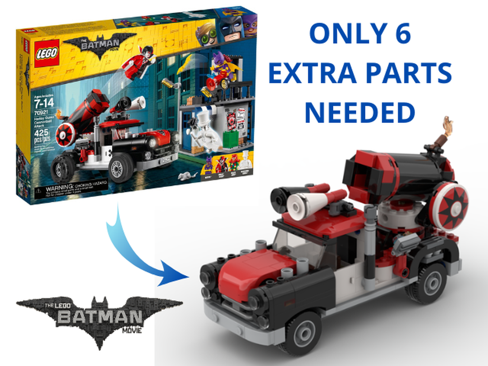 Lego 70921 8-studs-wide Harley Quinn's Cannonball Truck MOD