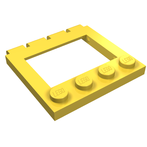 Lego Hinge Vehicle Roof 4 x 4 Sunroof without Ledges / Yellow