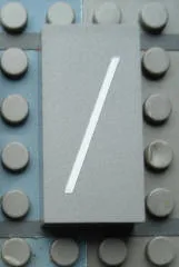 Modulex Tile 2 x 4 with White '/' Print, without Internal Supports