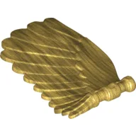 Creature Body Part, Wing 4 x 7 Right with Feathers and Handles for Clips / Pearl Gold