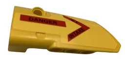Technic, Panel Fairing # 3 Small Smooth Long, Side A with 'JET INTAKE' and 'DANGER' on Red Stripes Pattern (Sticker) - Set 9396