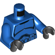 Lego Torso Armor Clone Trooper with Belt with Pockets Print (Senate Commando), Blue Arms, Black Hands / Blue