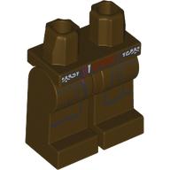 Lego Hips and Dark Brown Legs with Black/Silver/Dark Orange Belt, Coat Ends print