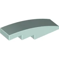 Brick Curved 4 x 1 No Studs [Stud Holder with Symmetric Ridges] / Light Aqua