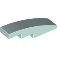Lego Brick Curved 4 x 1 No Studs [Stud Holder with Symmetric Ridges] / Light Aqua