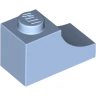 Brick Curved 2 x 1 with Inverted Cutout / Bright Light Blue