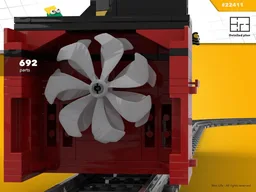 Train engine with snowblower